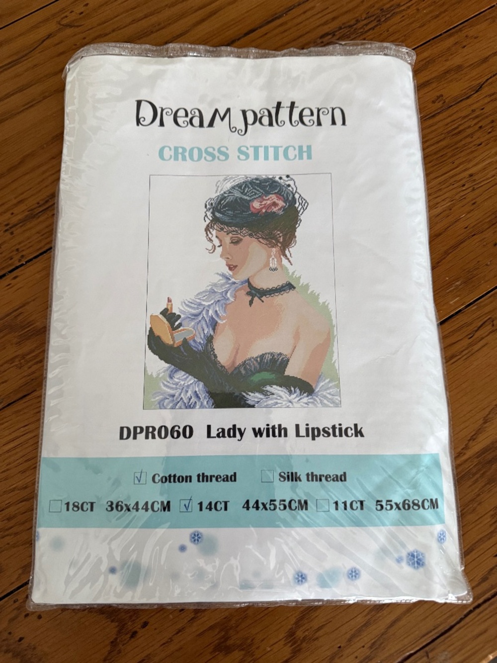 Lady w/ Lipstick  14 Count Aida  Dream Pattern Cross Stitching Kit New